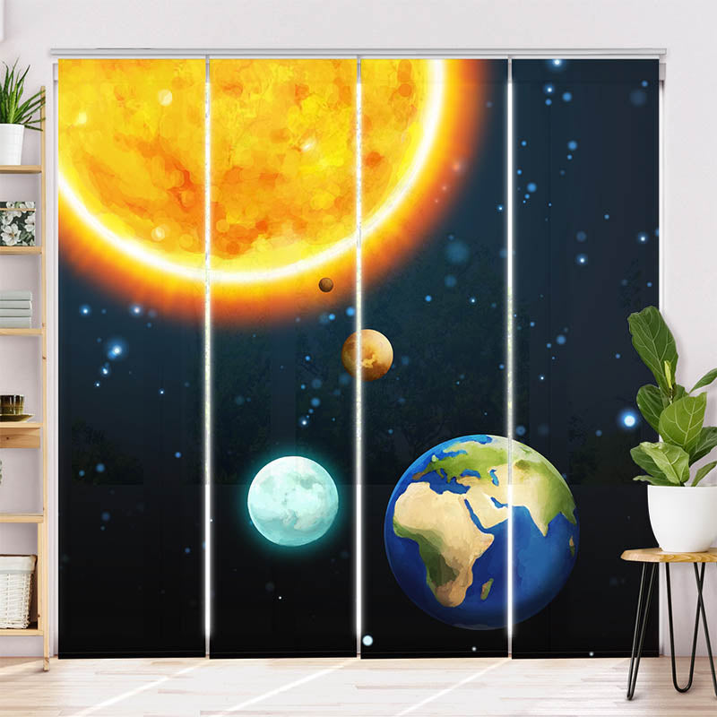 Schiebegardine Motiv "Sonne und Planeten"