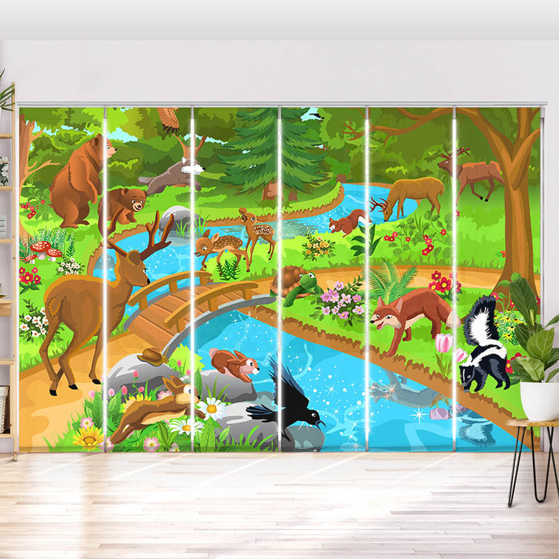 Schiebegardine Motiv "Wilde Tiere am Luss"