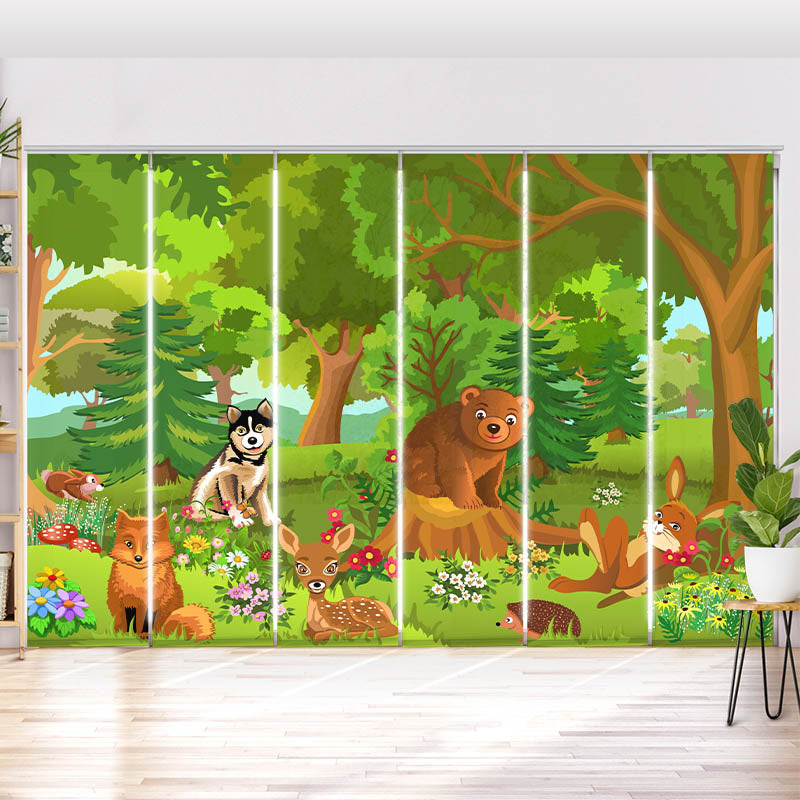 Schiebegardine Motiv "Wilde Tiere im Wald"