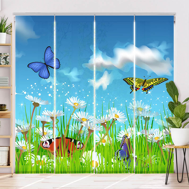 Schiebegardine Motiv Schmetterlinge Wiese