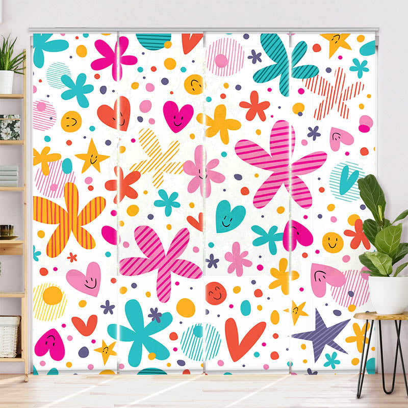 Schiebegardine Motiv "Herzen und Sterne"