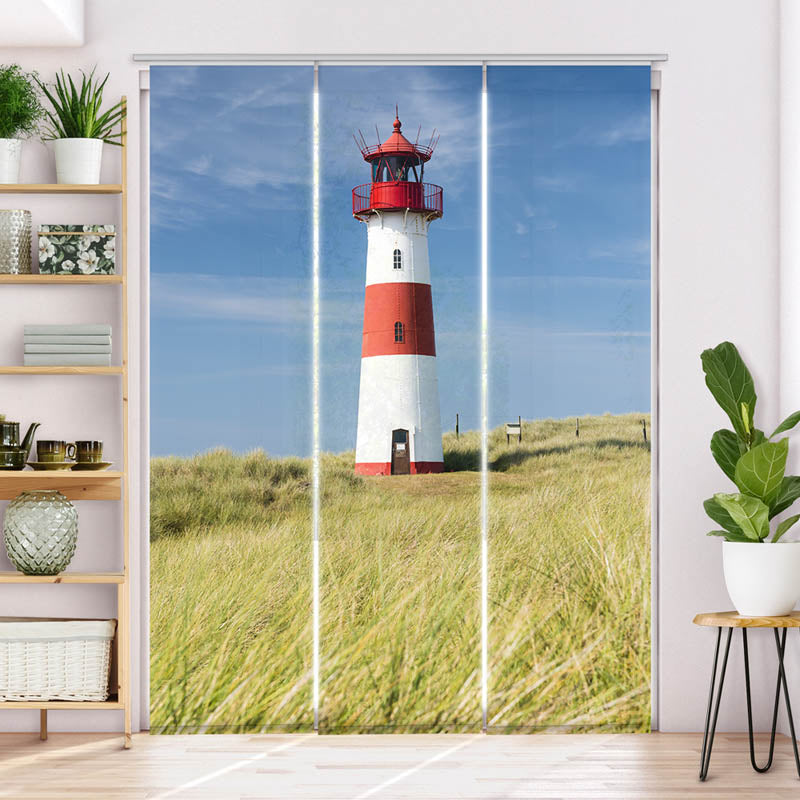 Schiebegardine Motiv Leuchtturm Duene