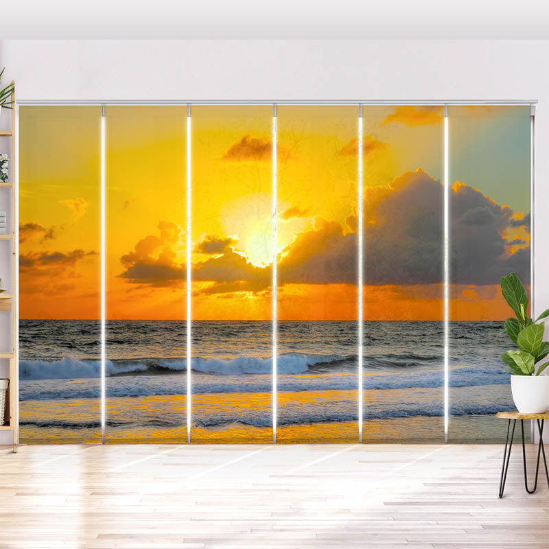Schiebegardine Motiv "Sonnenuntergang Meer"