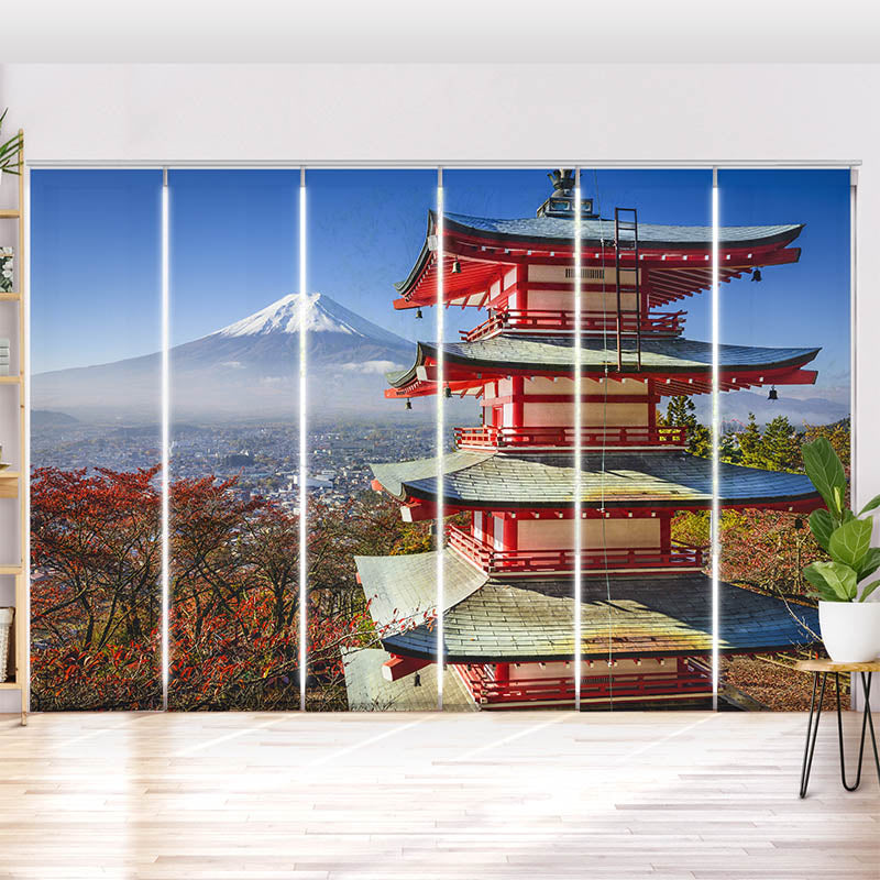 Schiebegardine Motiv "Fuji im Herbst"