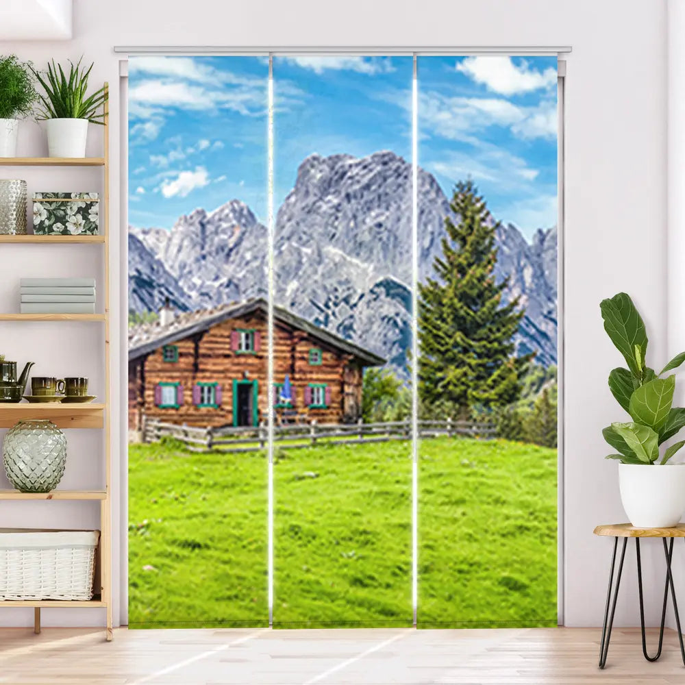 Schiebegardine Motiv Berghütte in den Alpen