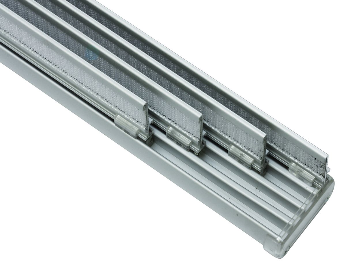 Aluminiumschiene für Schiebevorhang silber 4-laeufig Komplettsystem