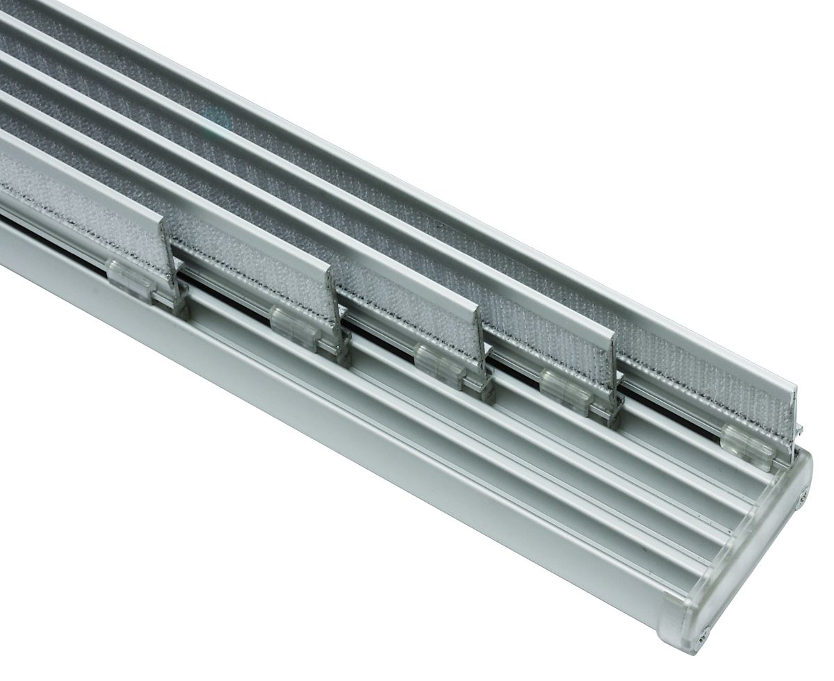 Aluminiumschiene für Schiebevorhang silber 5-laeufig Komplettsystem