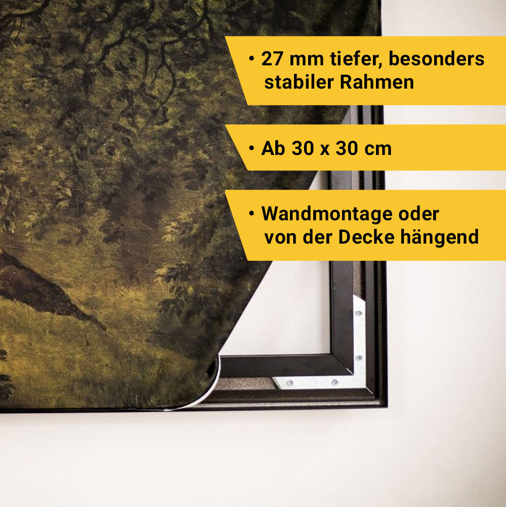 Spannrahmen Produktbild mit Bulletpoints