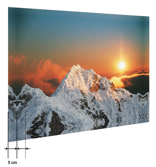 Akustikstoff mit Motiv und rundherum 5 cm gespiegelte Fläche