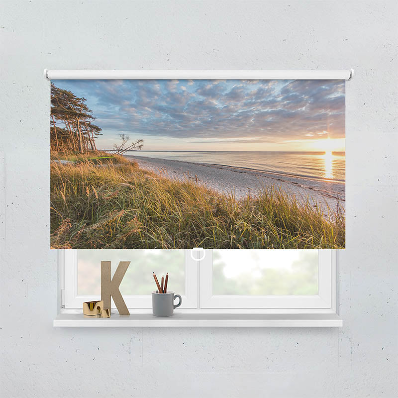 Plissee Motiv Sonnenuntergang am Meer