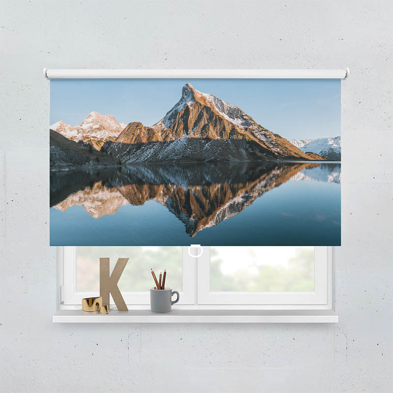 Plissee Motiv Sonnenuntergang am Bergsee