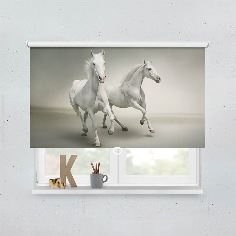 Plissee Motiv Pferde Schimmel