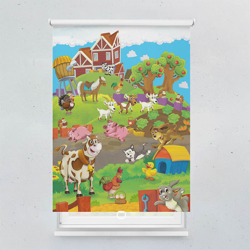 Plissee Motiv Bauernhof Tiere