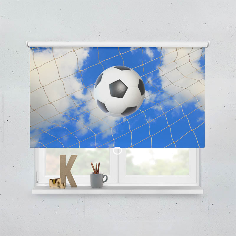 Plissee Motiv Fussball im Netz