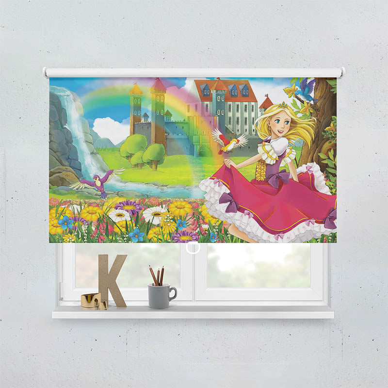 Plissee Motiv Prinzessin Regenbogen Schloss