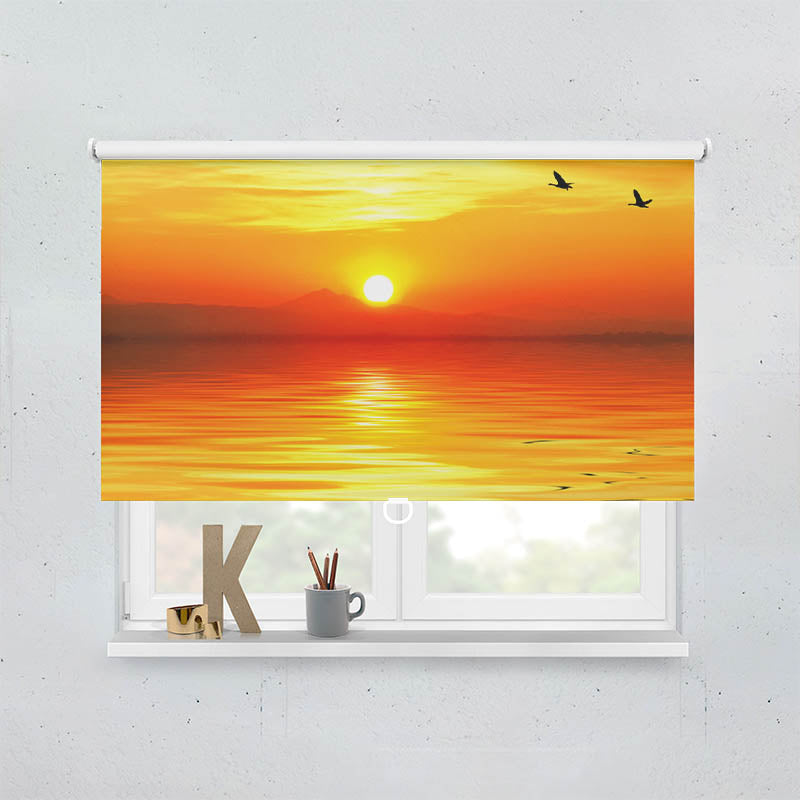 Plissee Motiv Sonnenuntergang Meer