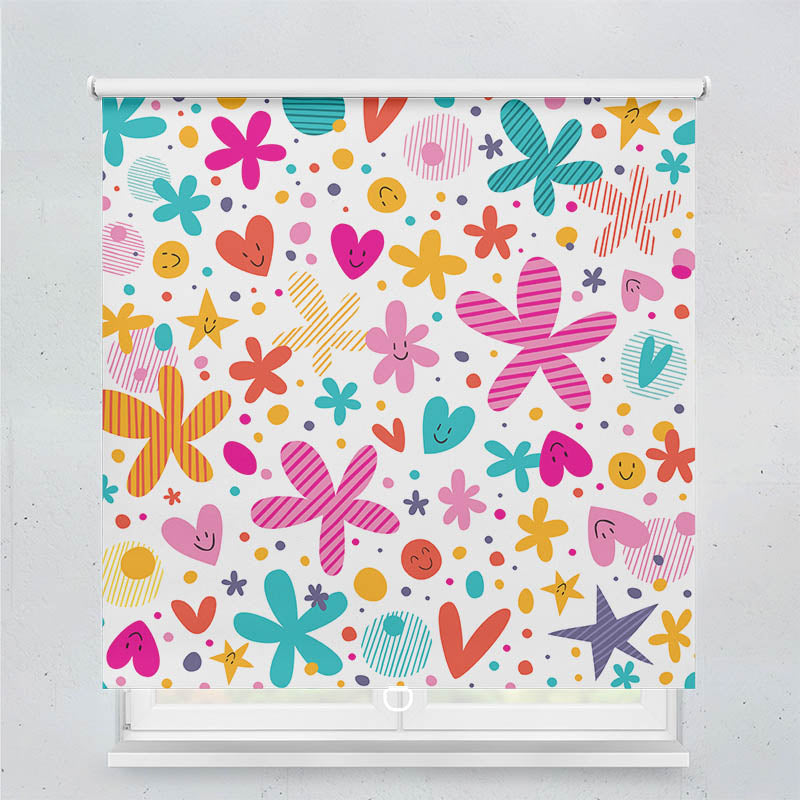 Plissee Motiv Herzen und Sterne