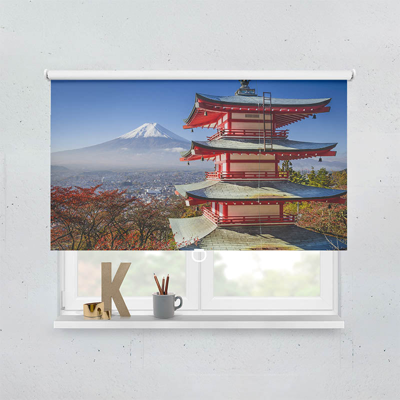 Plissee Motiv Fuji im Herbst