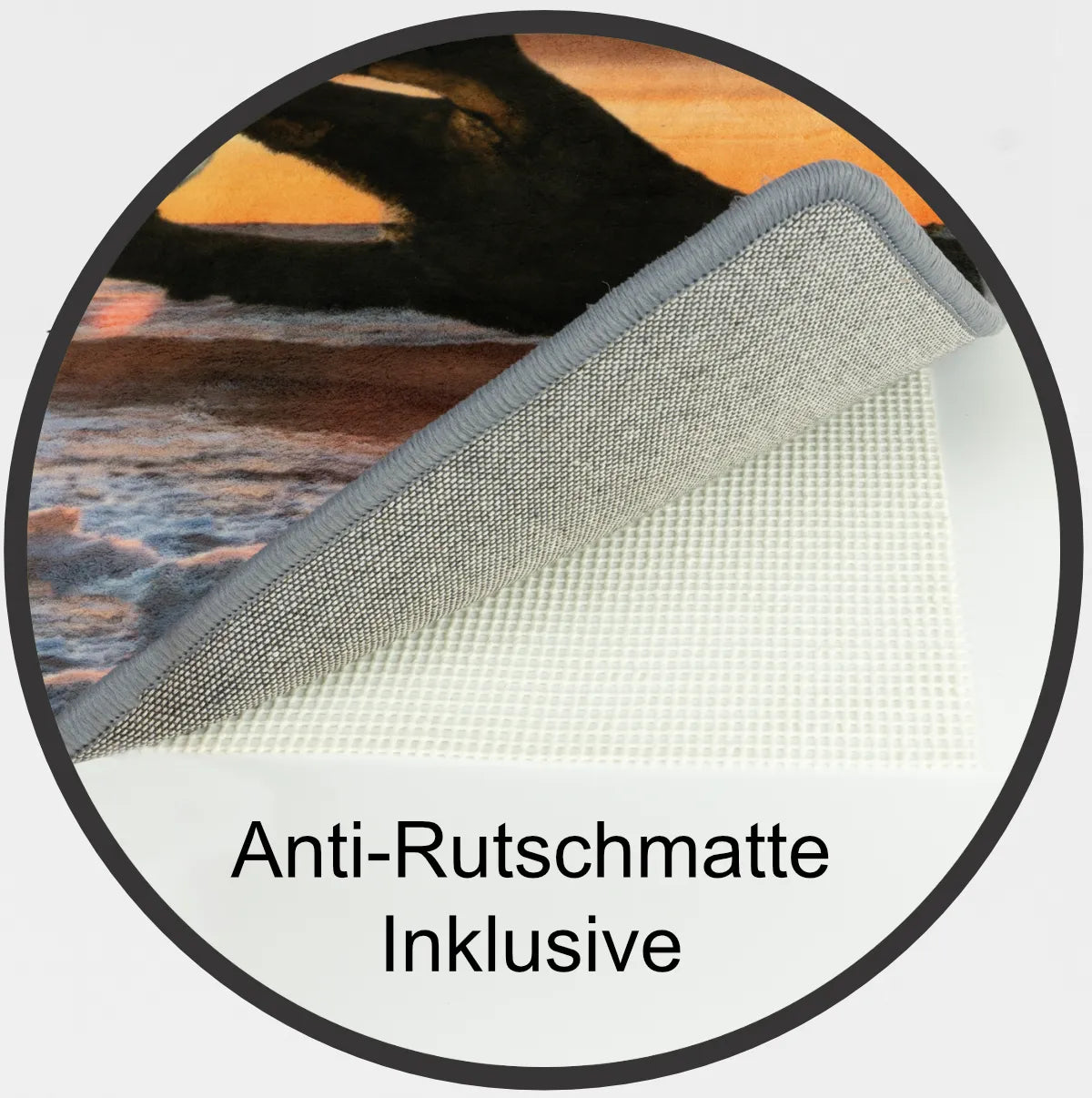Anti-Rutschmatte unter einem Teppich