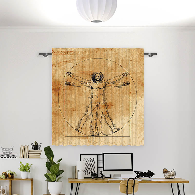 Vorhang Motiv Vintage Vitruvian Man