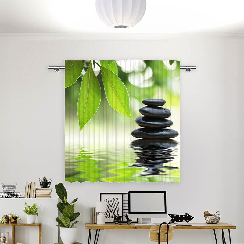 Vorhang Motiv Schwarze Steine