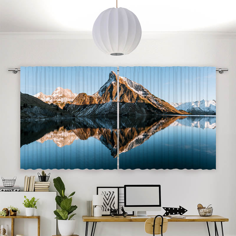 Vorhang Motiv Sonnenuntergang am Bergsee