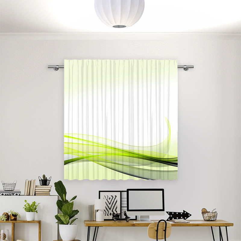 Vorhang Motiv Abstrakt Gruene Wellen