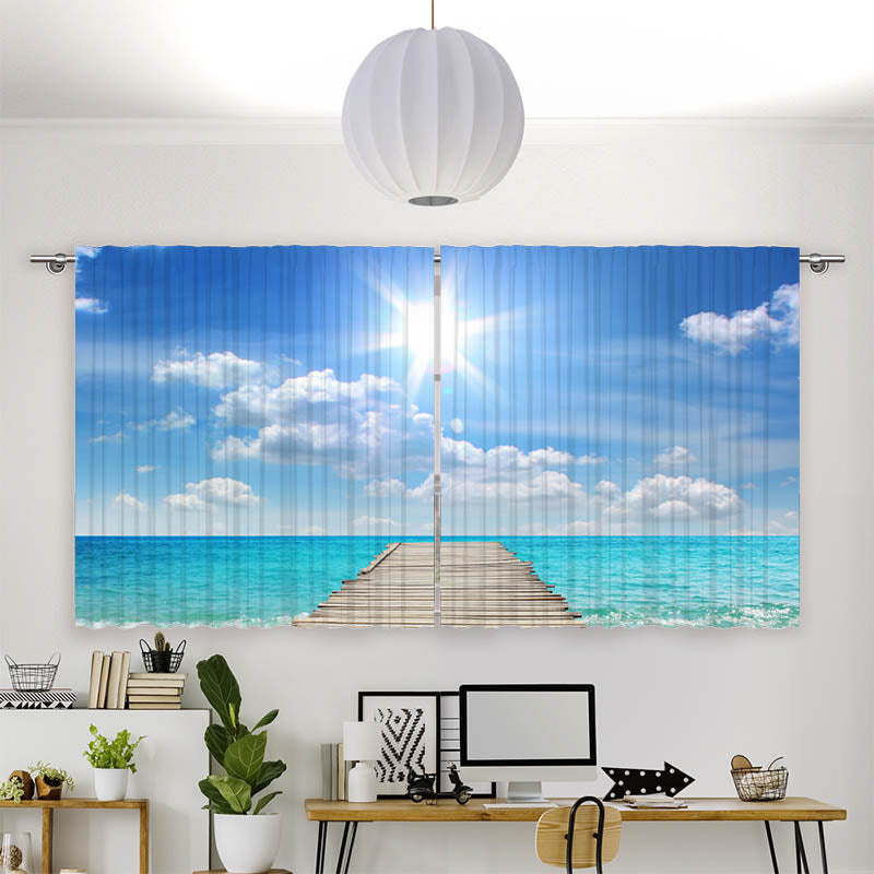 Vorhang Motiv Steg ins Meer