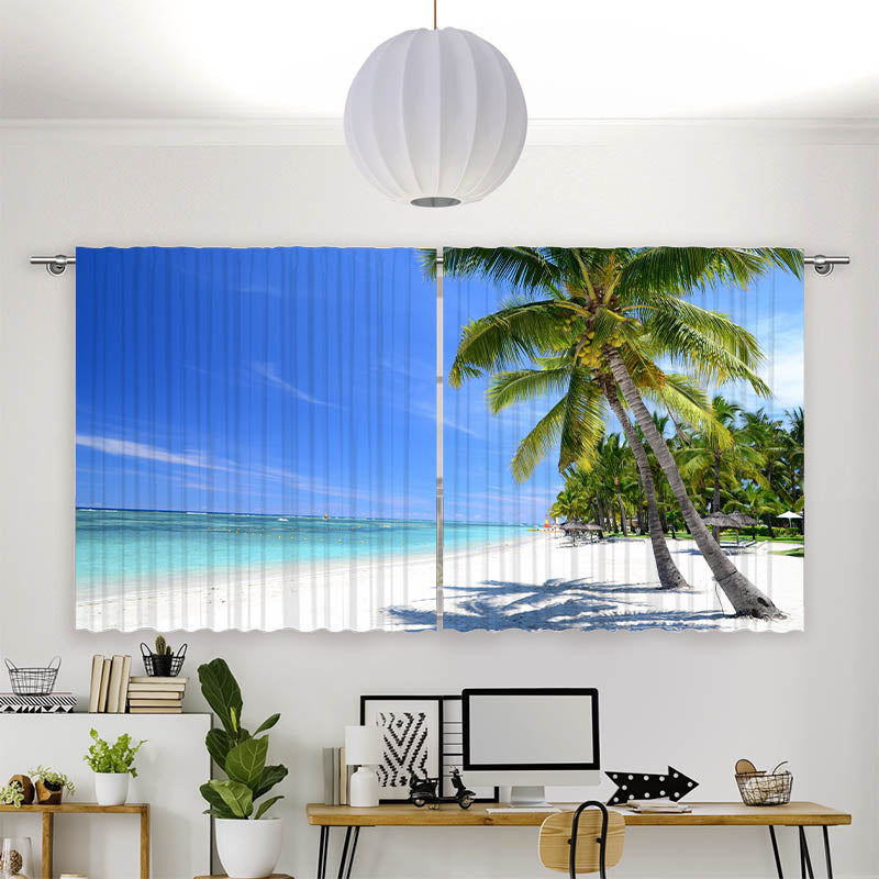Vorhang Motiv Meer Palmen Strand