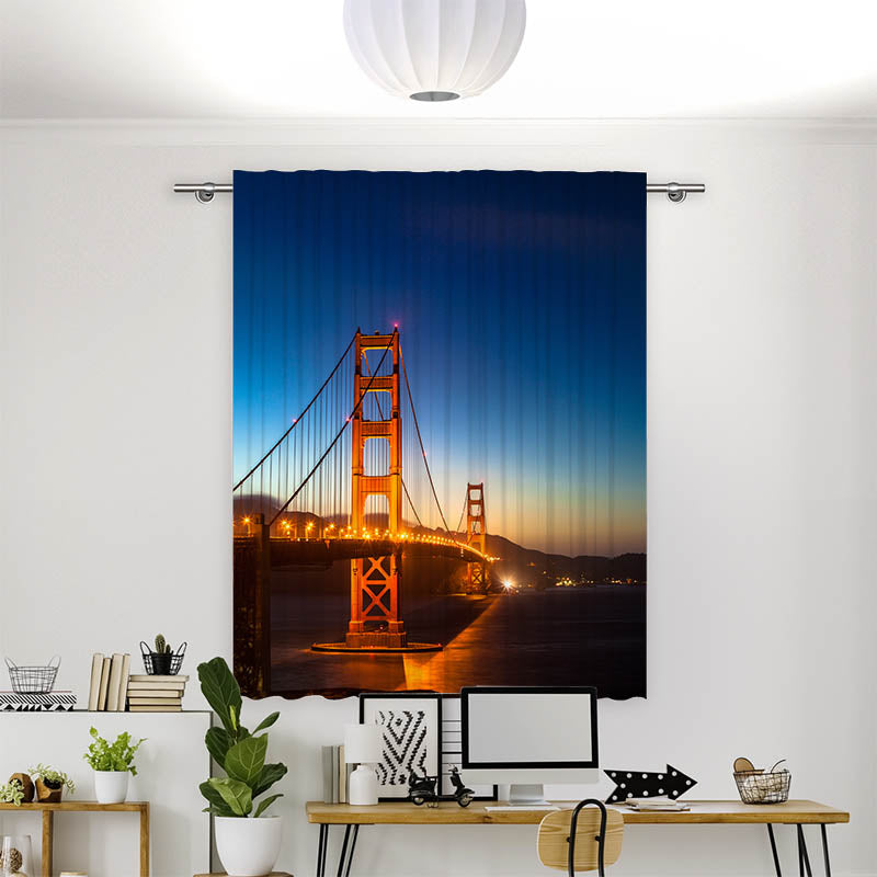 Vorhang Motiv Golden Gate Bridge Nacht