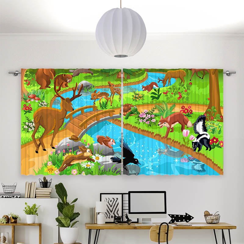 Vorhang Motiv "Wilde Tiere am Luss"