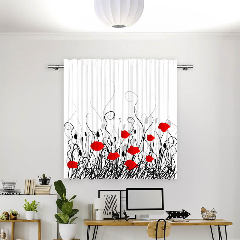 Vorhang Motiv "Mohnblumen Grafik"