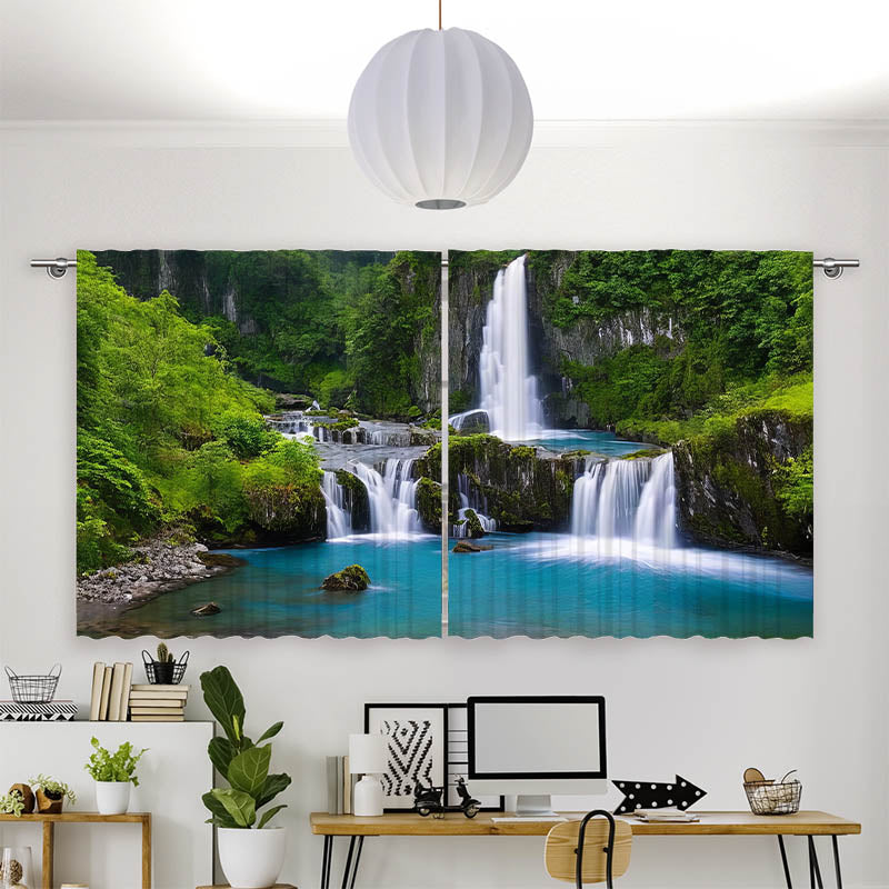 Vorhang Motiv Wasserfall im Wald