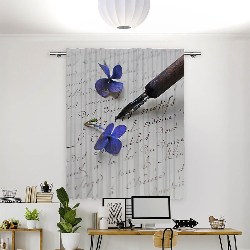 Vorhang Motiv Hortensien Brief Fueller Vintage