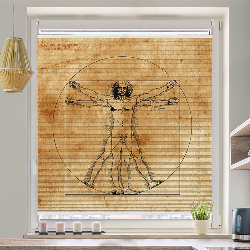 Wabenplissee Motiv Vintage Vitruvian Man