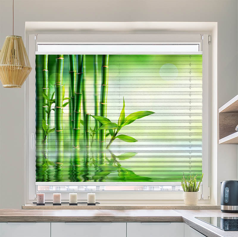 Wabenplissee Motiv Bambus Wasser