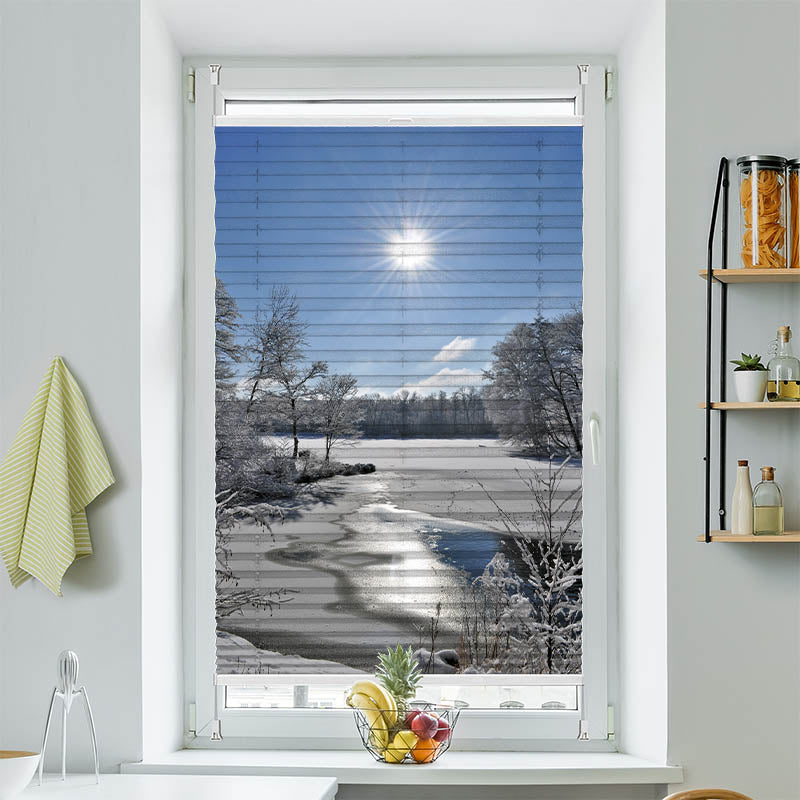 Wabenplissee Motiv "Schneelandschaft"