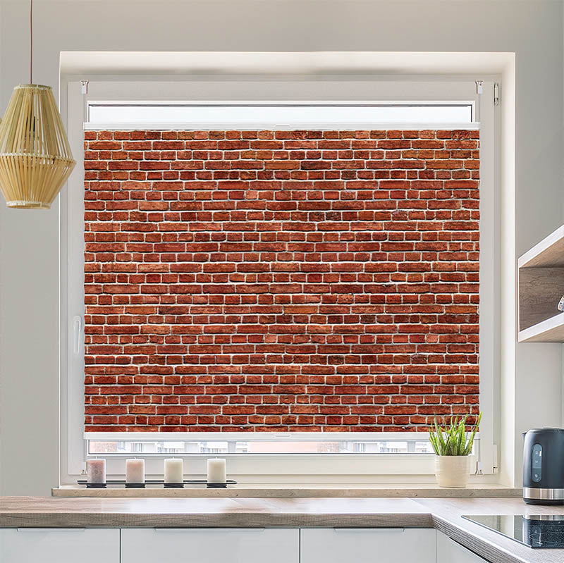 Wabenplissee Motiv Alte Rote Ziegelmauer