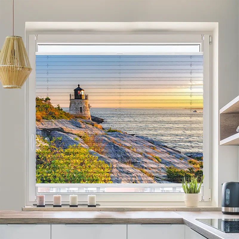 Wabenplissee Motiv Rhode Island Leuchtturm