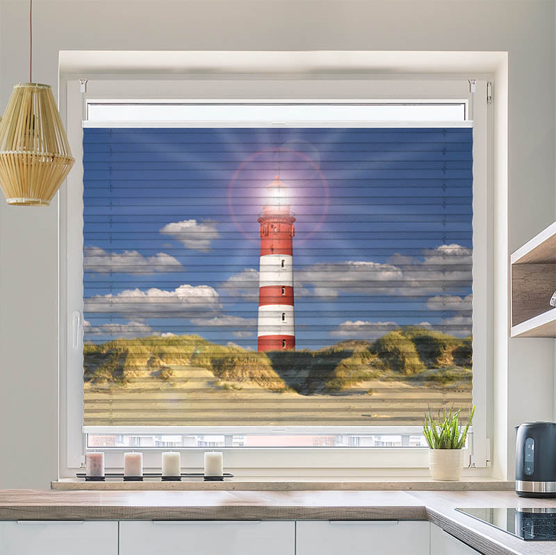 Wabenplissee Motiv "Leuchtturm"