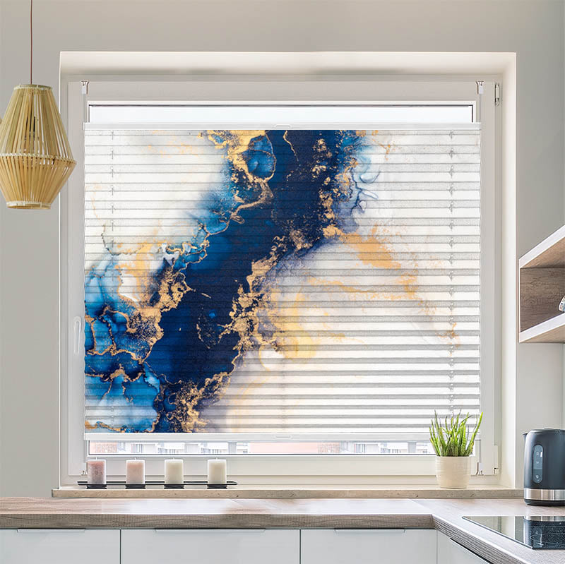 Wabenplissee Motiv Abstrakte Kunst Marmortinte