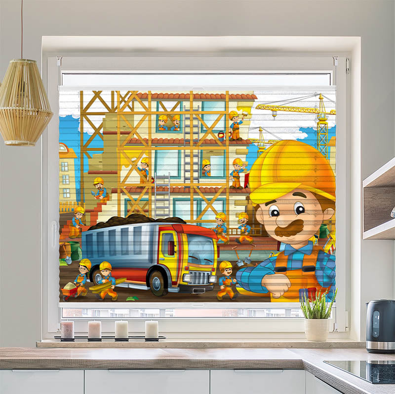 Wabenplissee Motiv "Baustelle"