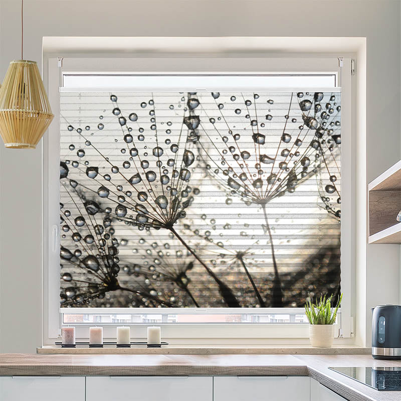 Wabenplissee Motiv Pusteblume Tautropfen