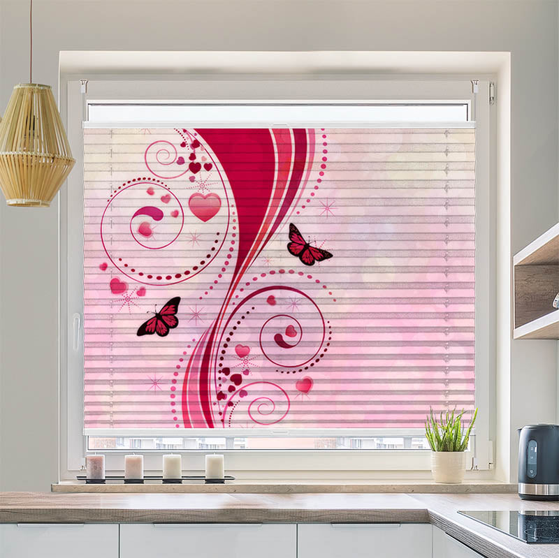 Wabenplissee Motiv "Schmetterlinge Grafik"