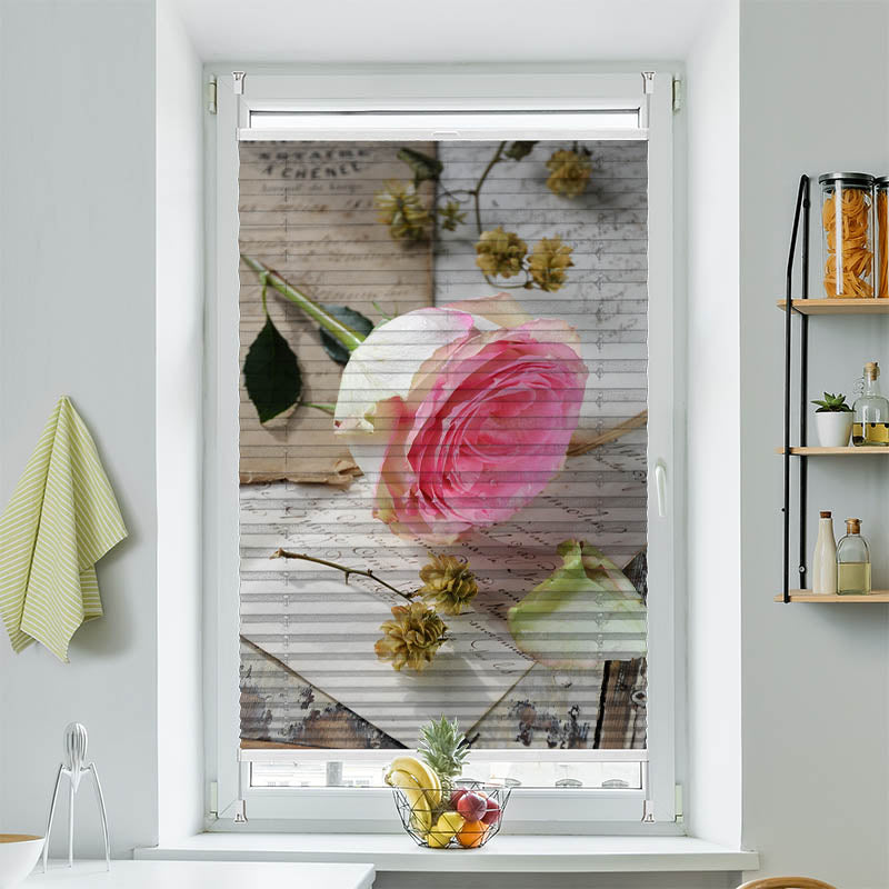 Wabenplissee Motiv Rose Pink Brief Vintage