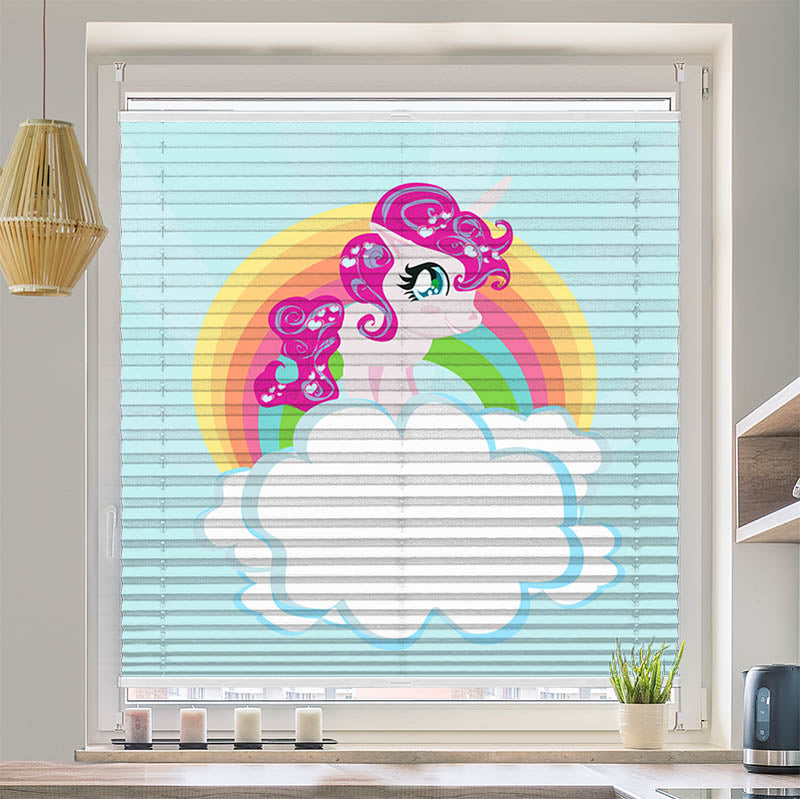 Wabenplissee Motiv "Pony auf der Wolke"