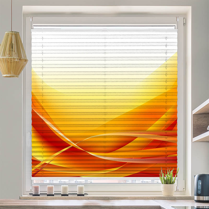 Wabenplissee Motiv Abstrakte Wellen Orange