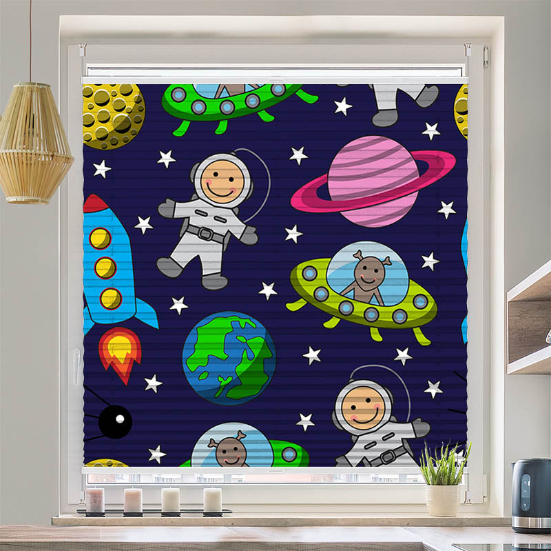 Wabenplissee Motiv "Astronauten im Weltraum"