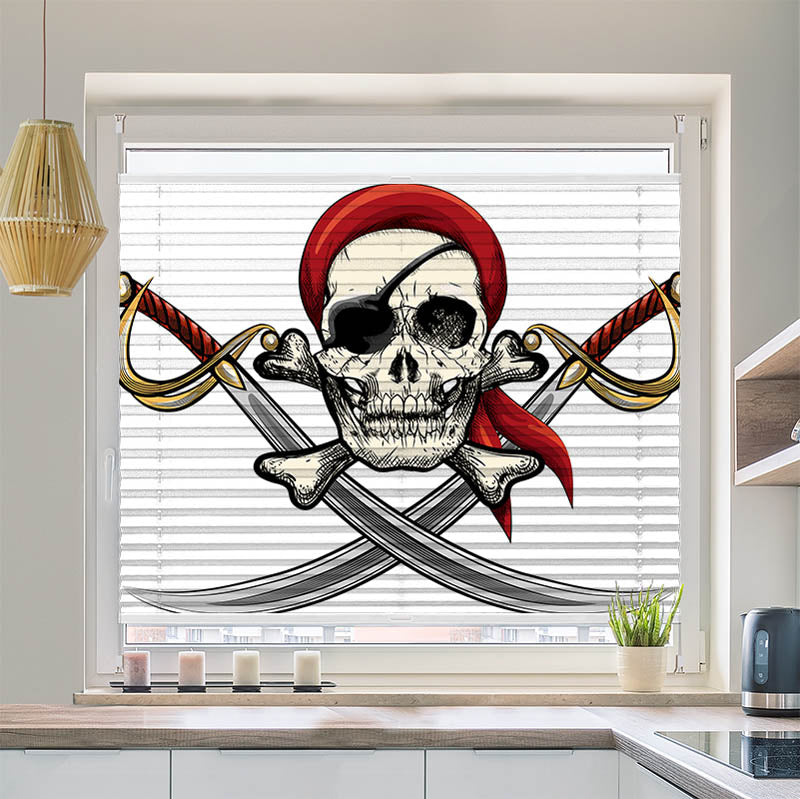 Wabenplissee Motiv "Totenkopf"