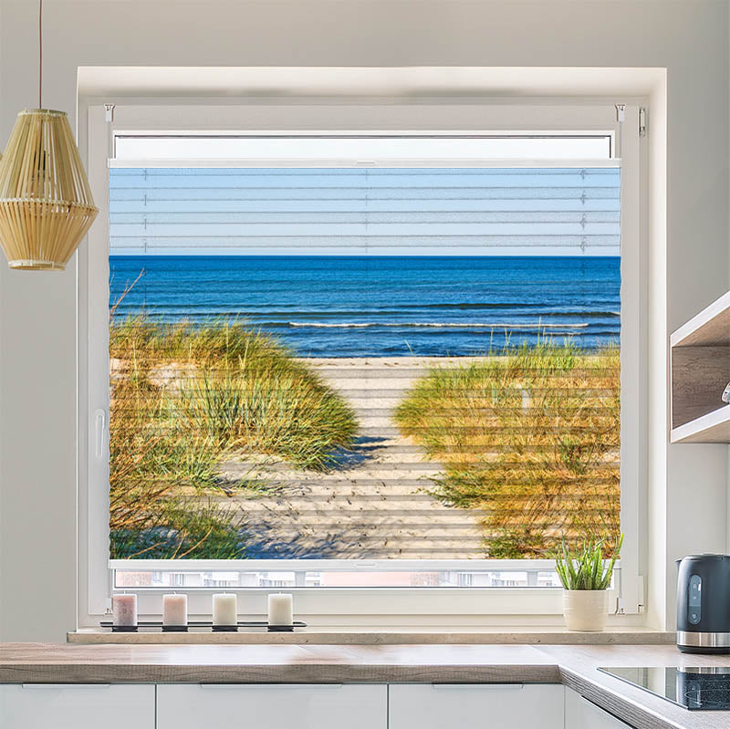 Wabenplissee Motiv Duene Meer Ostsee